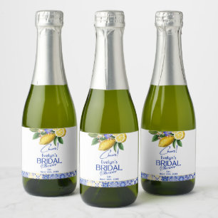 Étiquettes Pour Bouteilles De Vin Mousseux Mosaïque italienne Carrelage bleu et Fête des mari