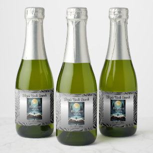 Étiquettes Pour Bouteilles De Vin Mousseux Motif Feuille argent