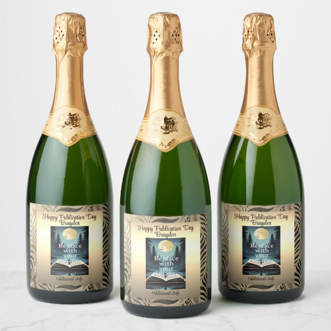 Étiquettes Pour Bouteilles De Vin Mousseux Motif Gold Leaf (Bouteilles)