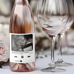 Étiquettes Pour Bouteilles De Vin Mousseux Musique MP3 Lecteur Mariage blanc