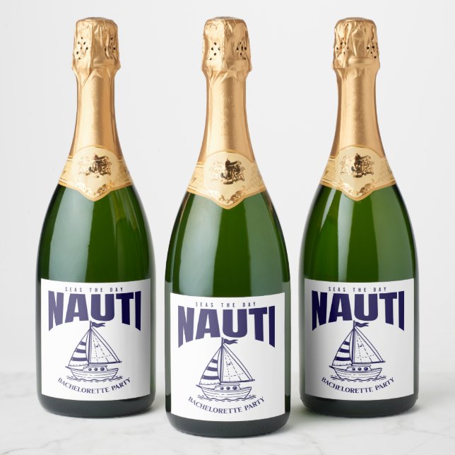 Étiquettes Pour Bouteilles De Vin Mousseux nauti bachelorette party last sail (Bouteilles)