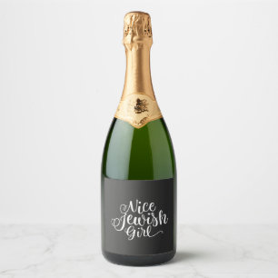 Étiquettes Pour Bouteilles De Vin Mousseux Nice juive fille Hanoukka juive drôle