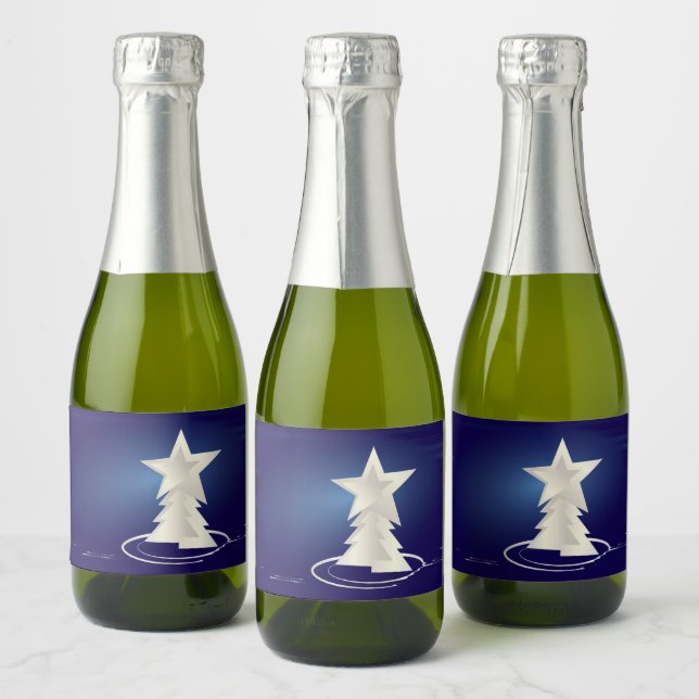 Étiquettes Pour Bouteilles De Vin Mousseux Noël blanc (Bouteilles)