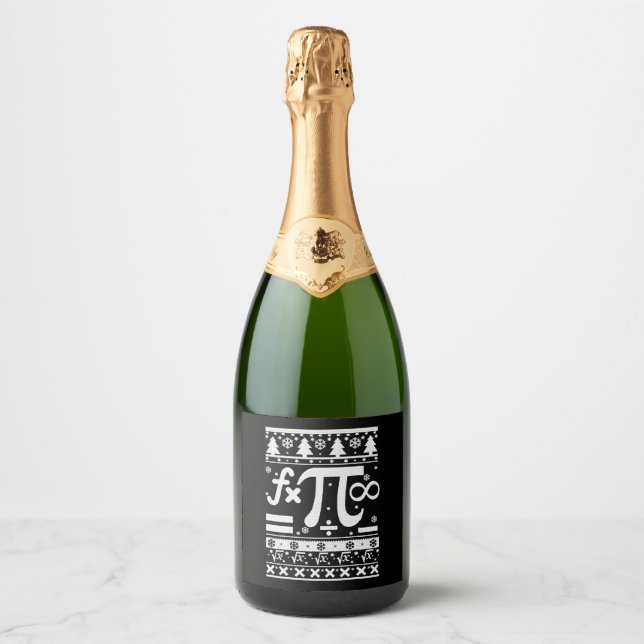 Étiquettes Pour Bouteilles De Vin Mousseux Noël des maths (Devant)