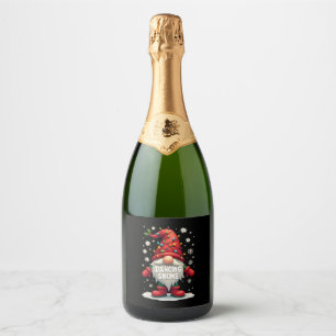 Étiquettes Pour Bouteilles De Vin Mousseux Noël Gnome Danser Gnome Famille Noël (3)