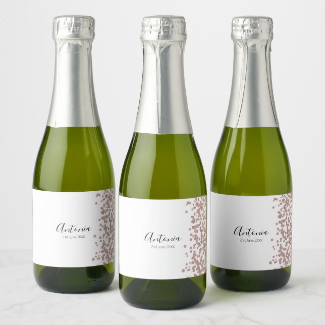 Étiquettes Pour Bouteilles De Vin Mousseux Nom élégant de script pour anniversaire  (Bouteilles)