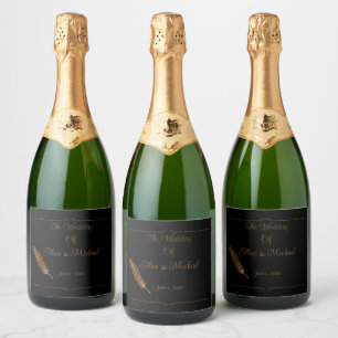 Étiquettes Pour Bouteilles De Vin Mousseux Nostalgique Vintage Romantique Mariage Imaginaire