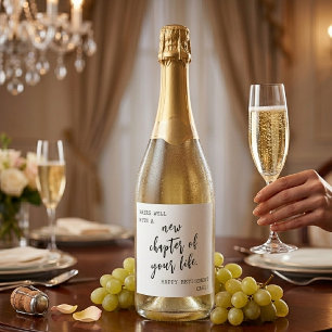 Étiquettes Pour Bouteilles De Vin Mousseux Nouveau Chapitre Cadeau Personnalisé Bonne Retrait