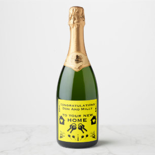 Étiquettes Pour Bouteilles De Vin Mousseux Nouvelle Maison Pendaison de Crémaillère Bienvenue