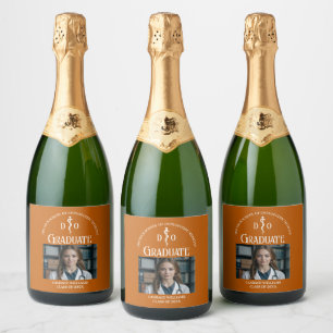 Étiquettes Pour Bouteilles De Vin Mousseux Orange Ostéopathic Médicale School Graduation Part