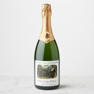 Étiquettes Pour Bouteilles De Vin Mousseux Ours de cannelle des Quadrupeds d'Audubon