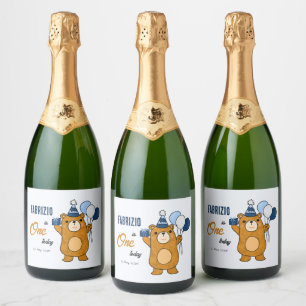 Étiquettes Pour Bouteilles De Vin Mousseux Ours en peluche
