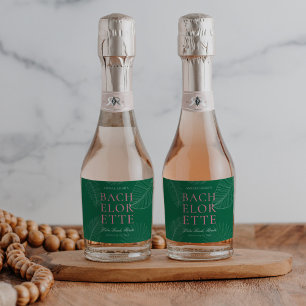 Étiquettes Pour Bouteilles De Vin Mousseux Palme Tropicale moderne colorée Feuille Bacheloret