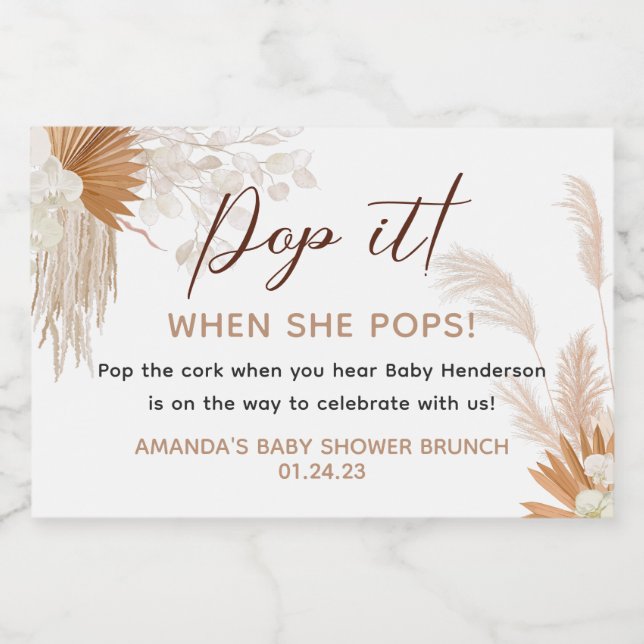 Étiquettes Pour Bouteilles De Vin Mousseux Pampas Neutre Faveur Grass (Étiquettes simples)