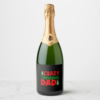Étiquettes Pour Bouteilles De Vin Mousseux Papa Noël fou