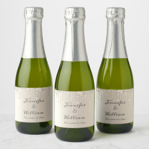Étiquettes Pour Bouteilles De Vin Mousseux Parties scintillant de séchage en ivoire élégant M