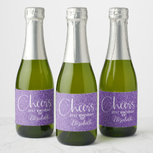 Étiquettes Pour Bouteilles De Vin Mousseux PARTIES SCINTILLANT violette Faux Chefs Mini Anniv