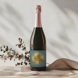 Étiquettes Pour Bouteilles De Vin Mousseux Pastel Celestial Gold Moon Enregistrer La Date