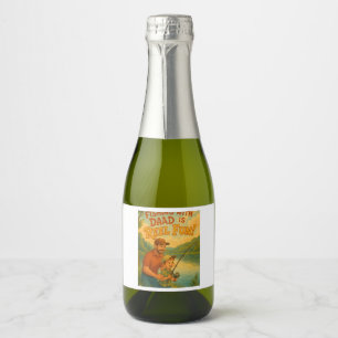 Étiquettes Pour Bouteilles De Vin Mousseux Pêcher avec papa est amusant !