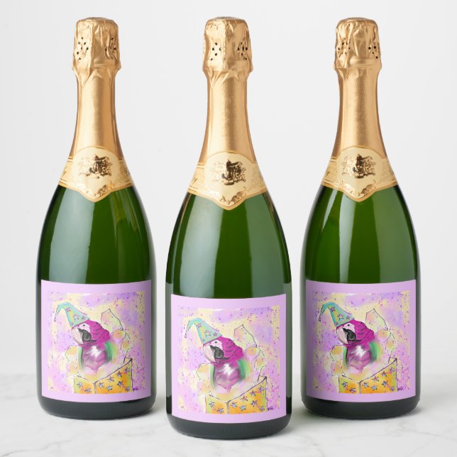 Étiquettes Pour Bouteilles De Vin Mousseux Perroquet (Bouteilles)
