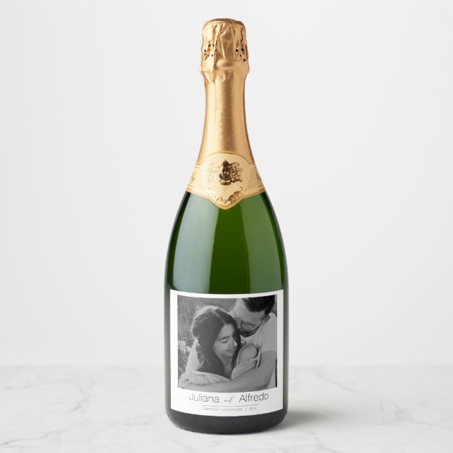 Étiquettes Pour Bouteilles De Vin Mousseux Personalized Champagne Bottle Label (Devant)