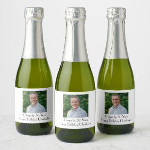 Étiquettes Pour Bouteilles De Vin Mousseux Personnaliser la fête d'anniversaire photo Lui El