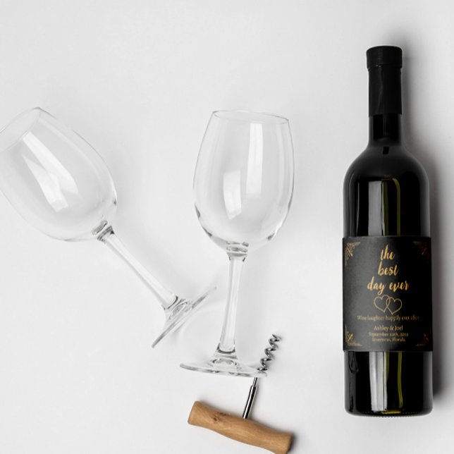 Étiquettes Pour Bouteilles De Vin Mousseux Personnaliser Mariage Répétition Champagne Coeurs (Créateur téléchargé)