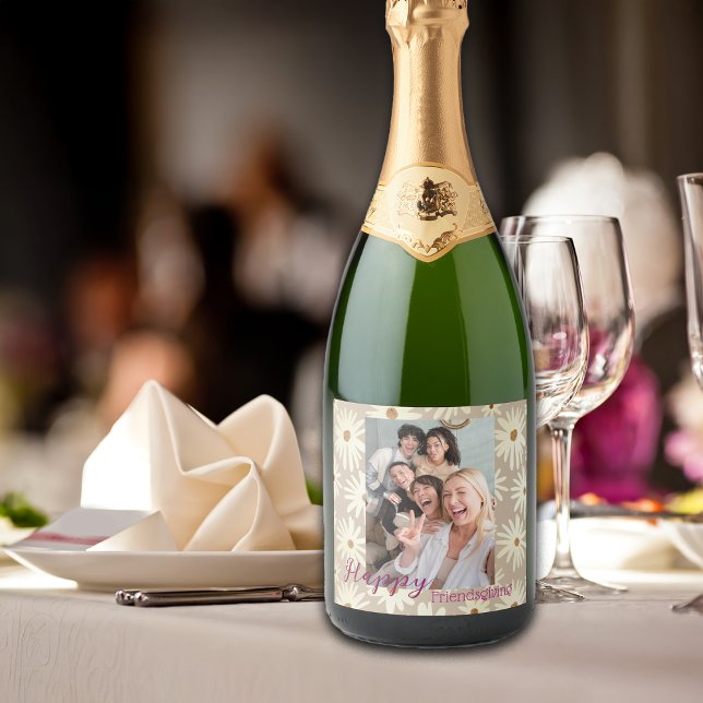 Étiquettes Pour Bouteilles De Vin Mousseux Personnaliser photo générique de la fête de Noël (Créateur téléchargé)