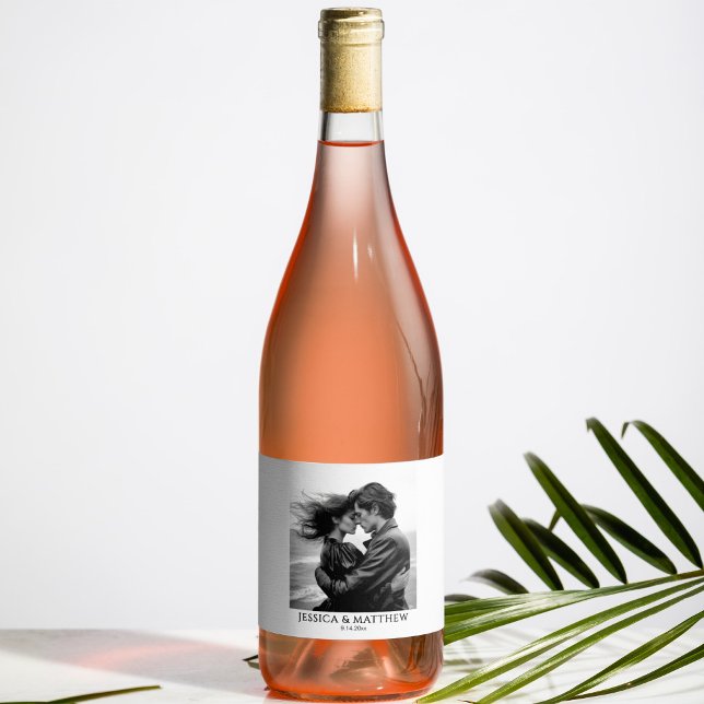 Étiquettes Pour Bouteilles De Vin Mousseux Photo en noir et blanc (Créateur téléchargé)