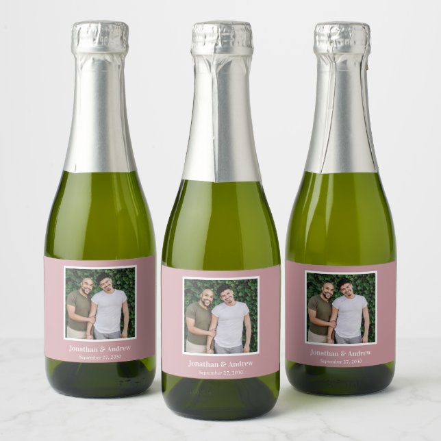 Étiquettes Pour Bouteilles De Vin Mousseux Photo Mariage LGBTQ (Bouteilles)