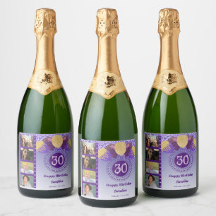 Étiquettes Pour Bouteilles De Vin Mousseux Photos, 30e anniversaire Champagne Parties scintil