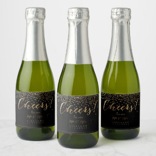 Étiquettes Pour Bouteilles De Vin Mousseux PixDezines Cheers+Faux Gold Confetti
