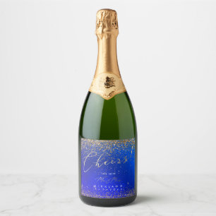Étiquettes Pour Bouteilles De Vin Mousseux PixDezines Cheers Gold Parties scintillant Ultra B