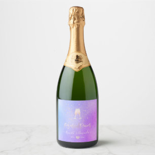 Étiquettes Pour Bouteilles De Vin Mousseux PixDezines Flutes De Vin Roses Étincelantes+Bulles