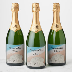 Étiquettes Pour Bouteilles De Vin Mousseux Plage Souhaite Coquillages