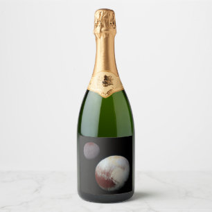 Étiquettes Pour Bouteilles De Vin Mousseux Pluton & Charon 9ème ou Système Solaire de la Plan