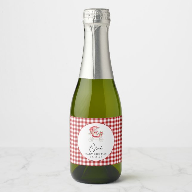 Étiquettes Pour Bouteilles De Vin Mousseux Pomme de notre Baby shower Oeil Étincelant Étiquet (Devant)