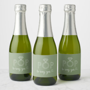 Étiquettes Pour Bouteilles De Vin Mousseux Pop dire oui bague diamant Sparkling Wine la