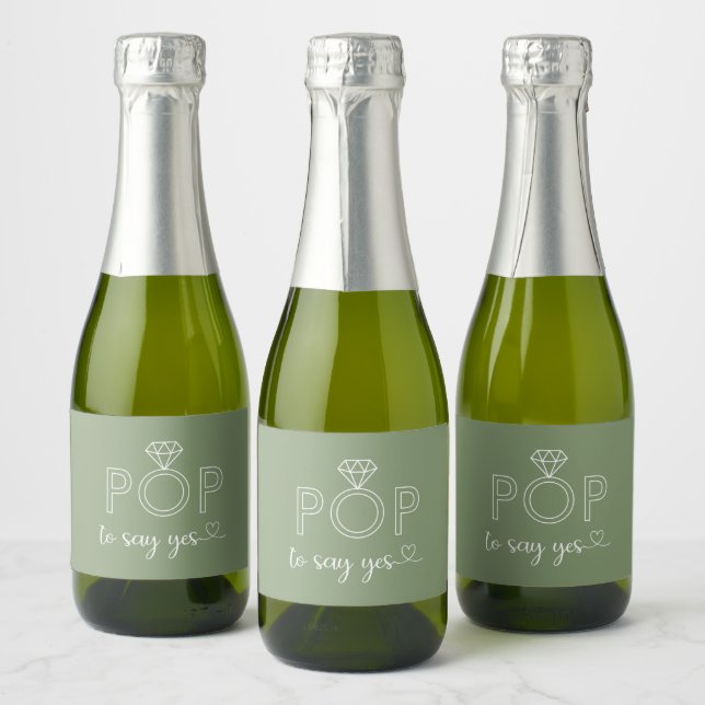 Étiquettes Pour Bouteilles De Vin Mousseux Pop dire oui bague diamant Sparkling Wine la (Bouteilles)