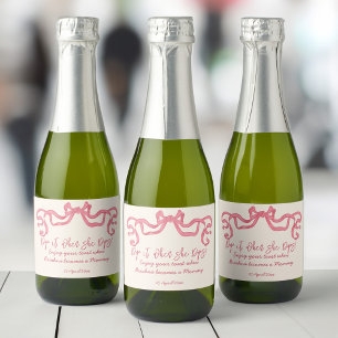 Étiquettes Pour Bouteilles De Vin Mousseux Pop it quand elle lance le ruban vintage