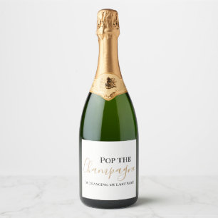 Étiquettes Pour Bouteilles De Vin Mousseux Pop Le Vin Étincelant Mariage fête nuptiale