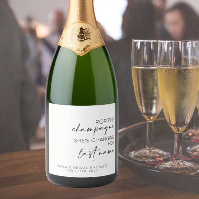Étiquettes Pour Bouteilles De Vin Mousseux Pop Sparkling Wine Bachelorette/Hen Do (Créateur téléchargé)