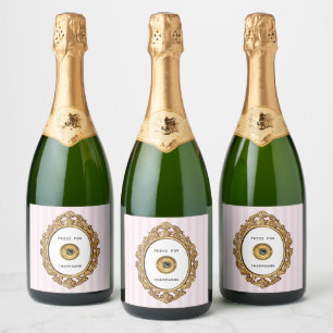 Étiquettes Pour Bouteilles De Vin Mousseux Presse pour le vin mousseux   Bandes roses