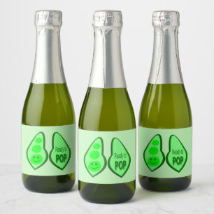 Étiquettes Pour Bouteilles De Vin Mousseux Prêt à couper le Baby shower de pois verts
