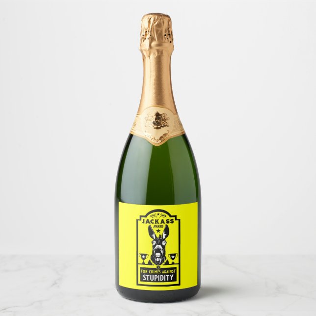 Étiquettes Pour Bouteilles De Vin Mousseux Prix Jackass (Devant)