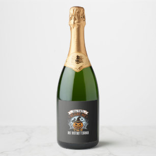 Étiquettes Pour Bouteilles De Vin Mousseux Professeur d'histoire de l'art Halloween Design de