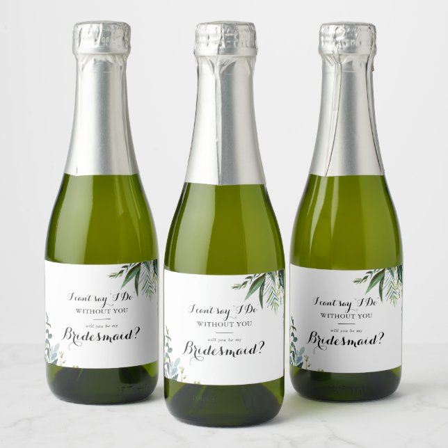 Étiquettes Pour Bouteilles De Vin Mousseux Proposition d'aide à la calligraphie tropicale ver (Bouteilles)