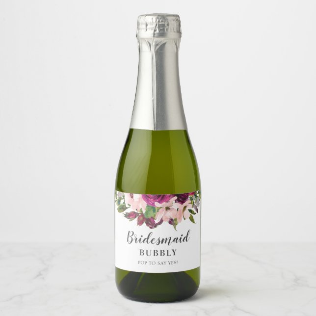 Étiquettes Pour Bouteilles De Vin Mousseux Proposition de la mariée Bubbly (Devant)