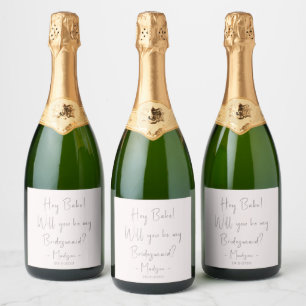 Étiquettes Pour Bouteilles De Vin Mousseux Proposition minimaliste moderne de servante d'accu