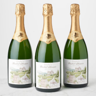 Étiquettes Pour Bouteilles De Vin Mousseux Provence Élégant Château Mariage Pays Français